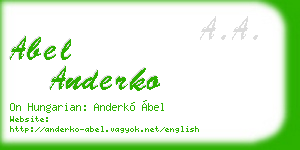 abel anderko business card